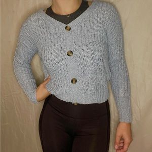 Moon & Madison blue button up sweater